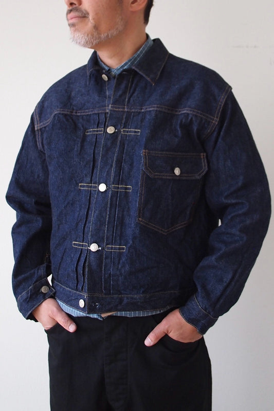 orSlow "TYPE1 PLEATED FRONT DENIM BLOUSE"