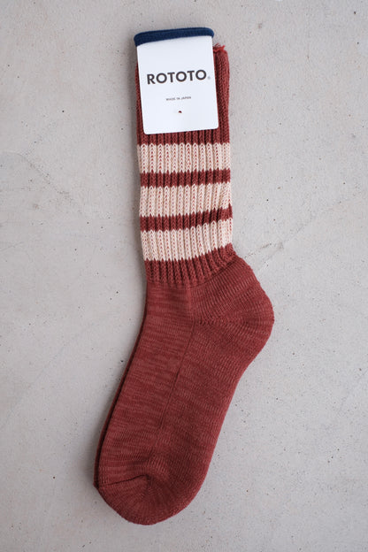 ROTOTO "COARSE RIBBED CREW SOCKS"