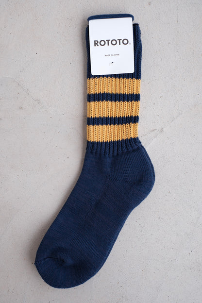 ROTOTO "COARSE RIBBED CREW SOCKS"
