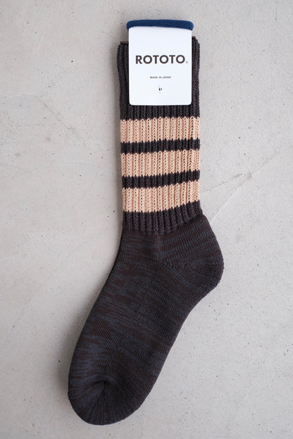 ROTOTO "COARSE RIBBED CREW SOCKS"