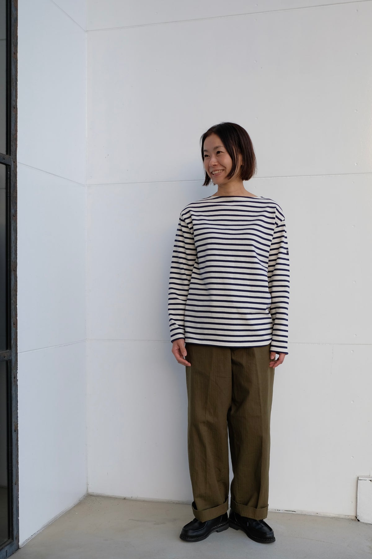 160cm : ECRU/MARIN-T3