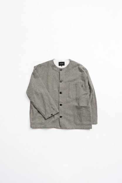 DELICIOUS "Cotton Tweed Collarless Jacket"