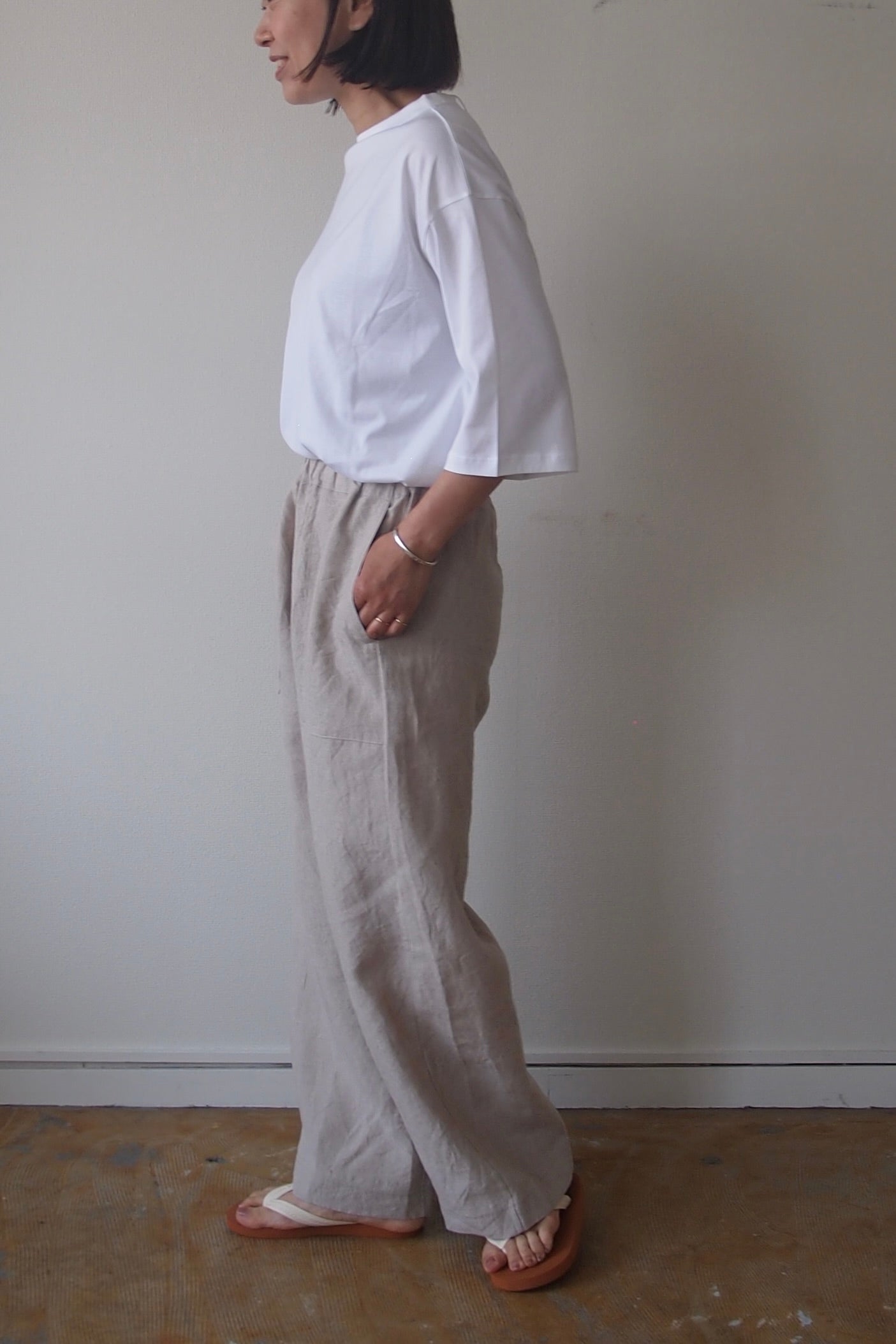 DELICIOUS "LINEN Ladies Wide Pants" JAMES SPECIAL ORDER